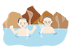 Hot springs ｜ Travel ｜ Men ｜ Golden Week --Free illustrations ｜ People / seasons / events