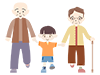 Grandchildren | Children | Respect for the Aged Day-Free Illustrations | People / Seasons / Events