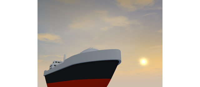 補給艦/輸送機械/夕陽 - 生産/イラスト/インダストリー/写真/イメージ/フォト/フリー素材