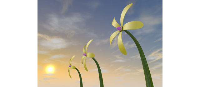 風力発電機｜花デザイン | 環境 | 自然 | エネルギー | 災害 - エネルギー / 地球 / 自然 / 環境 / 写真 / イラスト / フリー素材 / ダウンロード