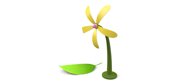 葉っぱ｜花びら型｜風力発電機 - エネルギー / 地球 / 自然 / 環境 / 写真 / イラスト / フリー素材 / ダウンロード