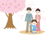 子供｜桜｜家族 - フリーイラスト｜人物・季節・イベント