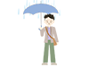 Vermicelli ｜ Men ｜ Umbrellas-Free Illustrations ｜ People / Seasons / Events