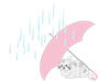 Cats ｜ Umbrellas ｜ Rain shelter --Free illustrations ｜ People / seasons / events
