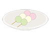 Three-color flower dumplings --Free illustrations | People, seasons, events