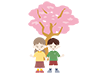 Sakura ｜ Children-Free Illustrations ｜ People / Seasons / Events