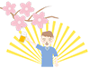 桜｜乾杯｜ビール - フリーイラスト｜人物・季節・イベント