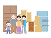 Moving ｜ Family ｜ Luggage --Free Illustrations ｜ People / Seasons / Events
