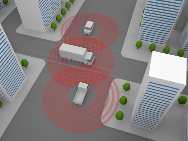 レーダー | 自動車 | 危険 | 察知 - テクノロジー / 技術開発 / 写真 / 3D / 科学 / イラスト / フォト / 無料 / 機械