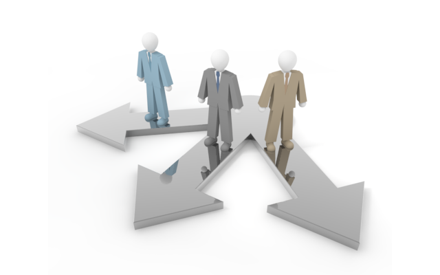 矢印 / 三者三様 / イラスト素材/無料で使える/ビジネスシーン/経営 - イラスト/写真/フリー素材/クリップアート/フォト/商用使用OK