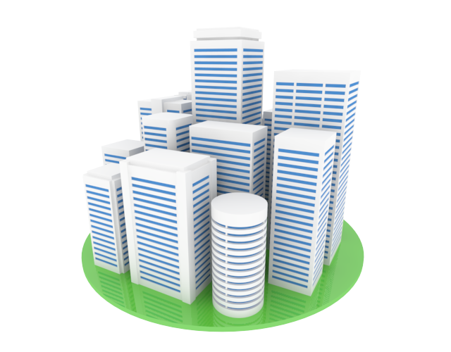 商業ビル / オフィス街 / イラスト素材/無料で使える/ビジネスシーン/経営 - イラスト/写真/フリー素材/クリップアート/フォト/商用使用OK