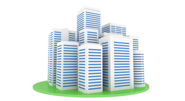 雑居ビル / ビジネス街 / イラスト素材/無料で使える/ビジネスシーン/経営 - イラスト/写真/フリー素材/クリップアート/フォト/商用使用OK