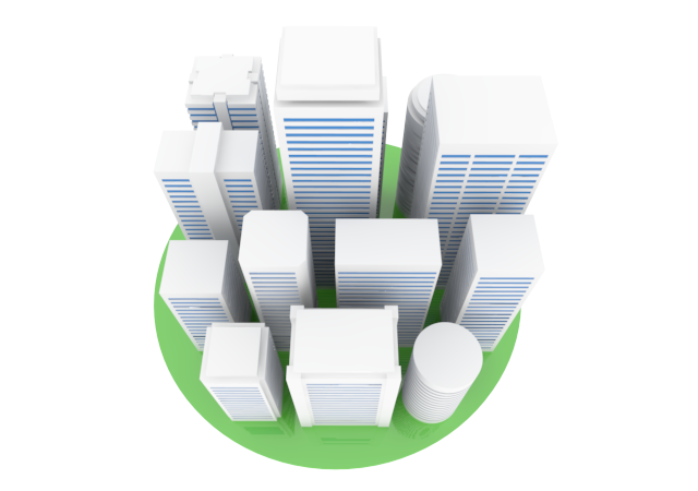 市街 / オフィス街 / イラスト素材/無料で使える/ビジネスシーン/経営 - イラスト/写真/フリー素材/クリップアート/フォト/商用使用OK