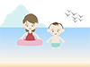 Sea bathing ｜ Children ｜ Summer vacation ――Free illustrations ｜ People / seasons / events