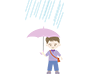 Children ｜ Umbrellas ｜ Rainy season ｜ Free illustrations ｜ People / seasons / events