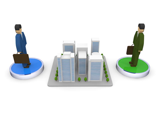 合併をすすめる / イラスト素材/無料で使える/ビジネスシーン/経営 - イラスト/写真/フリー素材/クリップアート/フォト/商用使用OK