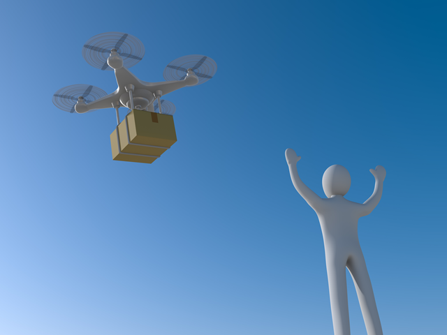 ドローン / 宅配/人 - テクノロジー / 技術開発 / 写真 / 3D / 科学 / イラスト / フォト / 無料 / 機械
