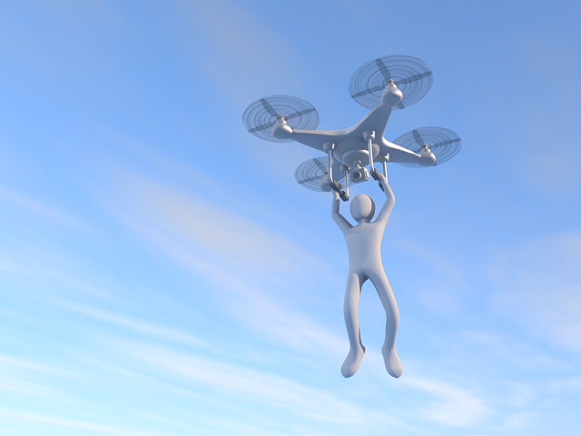 空を飛ぶ/人 / ドローン - テクノロジー / 技術開発 / 写真 / 3D / 科学 / イラスト / フォト / 無料 / 機械