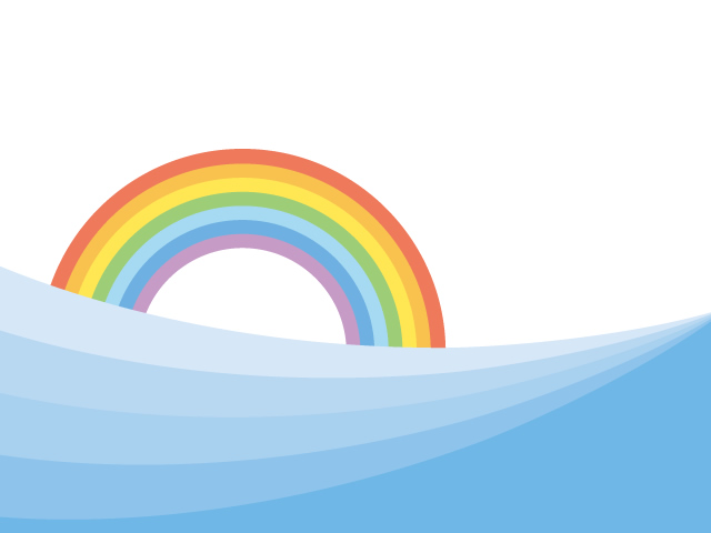 虹 | 波 | グラデーション | 環境・自然・エネルギー・災害素材 - 汚染/工場/環境/地球/自然/きれい/イラスト/無料/クリップアート