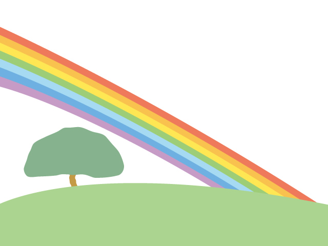 虹 | 大きな木 | 高原素材 | 環境・自然・エネルギー・災害 - 汚染/工場/環境/地球/自然/きれい/イラスト/無料/クリップアート