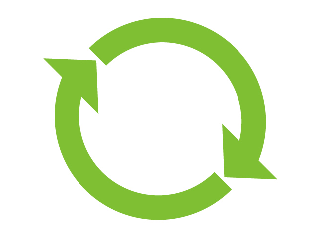 リサイクル | 円 | 緑 | 環境・自然・エネルギー・災害素材 - 汚染/工場/環境/地球/自然/きれい/イラスト/無料/クリップアート