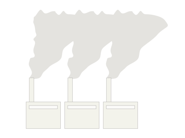 工場 | 煙 | 産業 | 環境・自然・エネルギー・災害素材 - 汚染/工場/環境/地球/自然/きれい/イラスト/無料/クリップアート