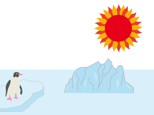 温暖化 | 氷 | 溶ける | 環境 | 自然 | エネルギー | 災害 - 汚染/工場/環境/地球/自然/きれい/イラスト/無料/クリップアート
