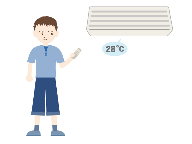 クーラー | 省エネ | 電源オフ | 節電 | 環境・自然・エネルギー・災害 - 汚染/工場/環境/地球/自然/きれい/イラスト/無料/クリップアート