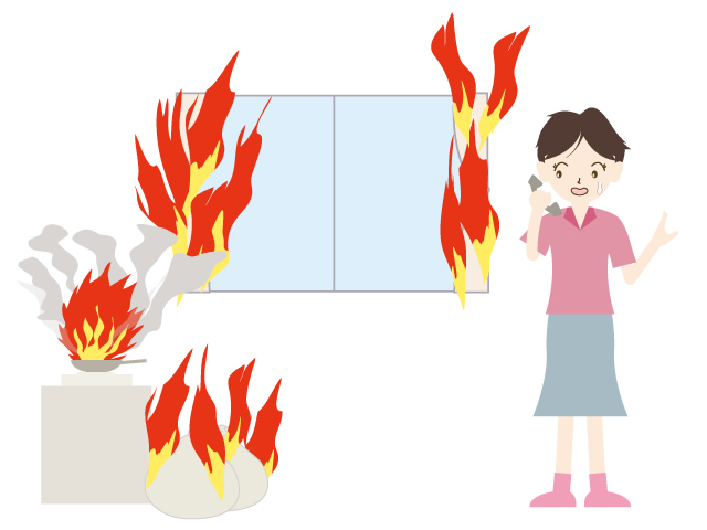 家 | 火事 | 災害 - 汚染/工場/環境/地球/自然/きれい/イラスト/無料/クリップアート