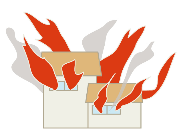 燃える | 火事 | 災害 | 環境・自然・エネルギー・災害素材 - 汚染/工場/環境/地球/自然/きれい/イラスト/無料/クリップアート