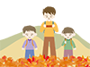 Hiking ｜ Autumn leaves ｜ Children ――Free illustrations ｜ People / seasons / events