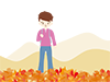 Autumn leaves ｜ Women-Free illustrations ｜ People / seasons / events