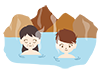 Hot springs ｜ Women ｜ Travel --Free illustrations ｜ People / seasons / events