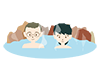 Couples ｜ Hot springs ｜ Travel --Free illustrations ｜ People / seasons / events
