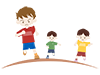 Exercise ｜ Kakekko ｜ Children-Free Illustrations ｜ People / Seasons / Events
