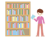 Library | Bookshelf-Free Illustrations | People / Seasons / Events