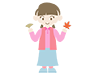 Autumn leaves ｜ Girls ｜ Smiles ――Free illustrations ｜ People / seasons / events