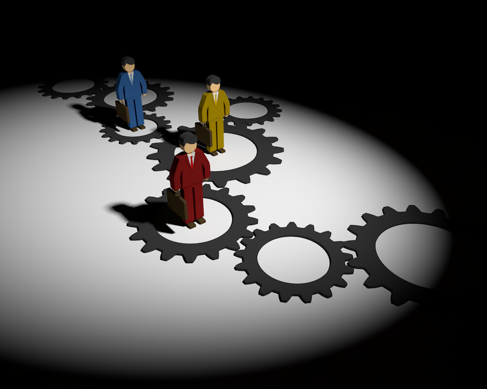 組織の歯車として働く/画像形式：PNG/システムの歯車化 - イラスト/写真/フリー素材/クリップアート/フォト/商用使用OK