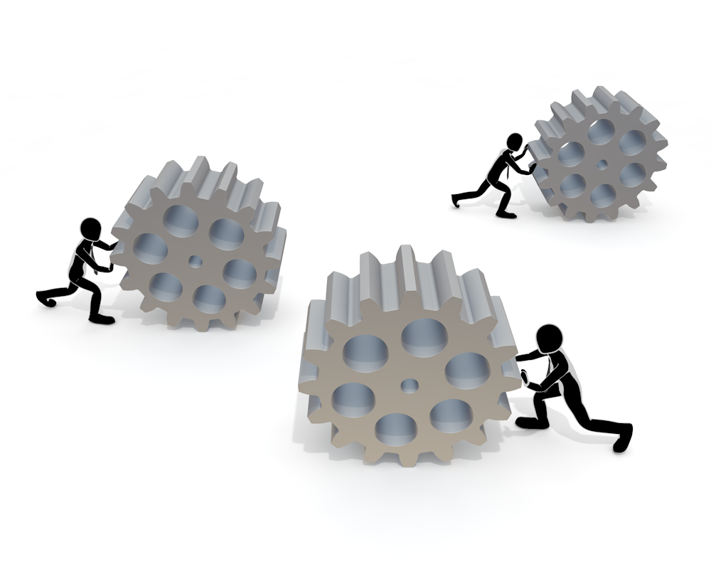 フルタイム労働者/派遣従業員/画像形式：PNG/システムの歯車化 - イラスト/写真/フリー素材/クリップアート/フォト/商用使用OK