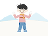Snow Mountain ｜ Children ｜ Playing --Free Illustrations ｜ People / Seasons / Events