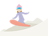 Snowboard ｜ Women ｜ Sliding --Free Illustrations ｜ People / Seasons / Events