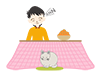 Doze | Kotatsu | Cat | Mikan-Free Illustrations | People / Seasons / Events