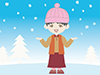 Girl ｜ Snow ｜ Rejoice ｜ Pile up --Free illustrations ｜ People / seasons / events