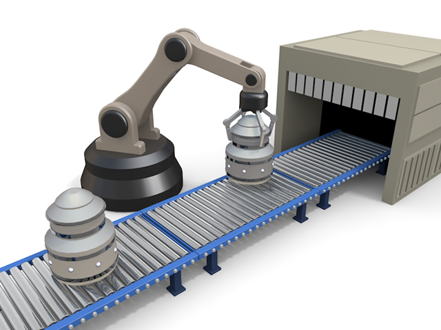 流れ作業｜倉庫｜機械｜ベルトコンベアー｜作業員 - 生産/イラスト/インダストリー/写真/イメージ/フォト/フリー素材