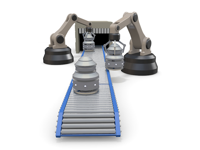 機械を操作する｜自動で機械が振り分け｜人間に変わって機械が働く - 生産/イラスト/インダストリー/写真/イメージ/フォト/フリー素材