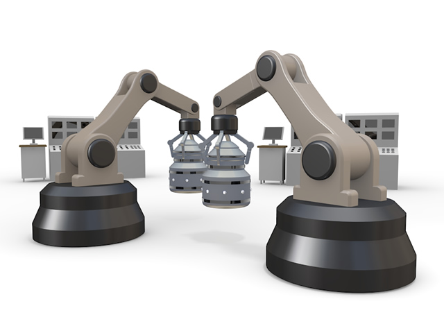 機械を操作する｜自動で機械が振り分け｜人間に変わって機械が働く - 生産/イラスト/インダストリー/写真/イメージ/フォト/フリー素材