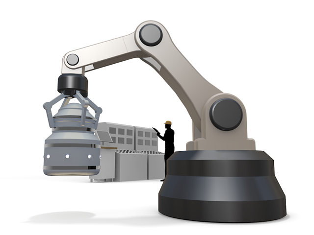 機械を操作する｜自動で機械が振り分け｜人間に変わって機械が働く - 生産/イラスト/インダストリー/写真/イメージ/フォト/フリー素材