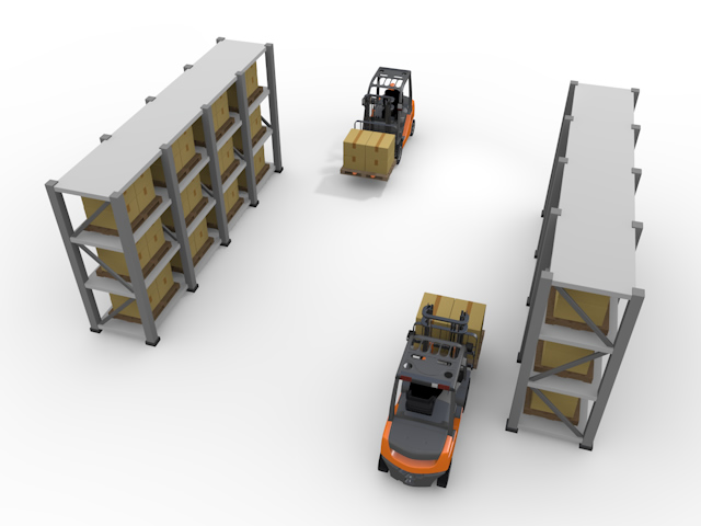 フォークリフトで荷物を運ぶ｜倉庫での作業｜軽作業｜整理整頓 - 生産/イラスト/インダストリー/写真/イメージ/フォト/フリー素材