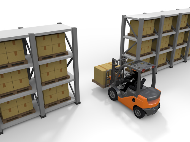 倉庫で働く｜フォークリフトを運転する｜在庫管理｜商品・荷物 - 生産/イラスト/インダストリー/写真/イメージ/フォト/フリー素材