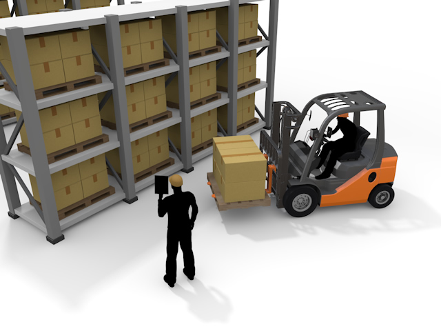 倉庫で働く｜フォークリフトを運転する｜在庫管理｜商品・荷物 - 生産/イラスト/インダストリー/写真/イメージ/フォト/フリー素材